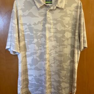 Men's White/Grey Camo Golf Polo Shirt
